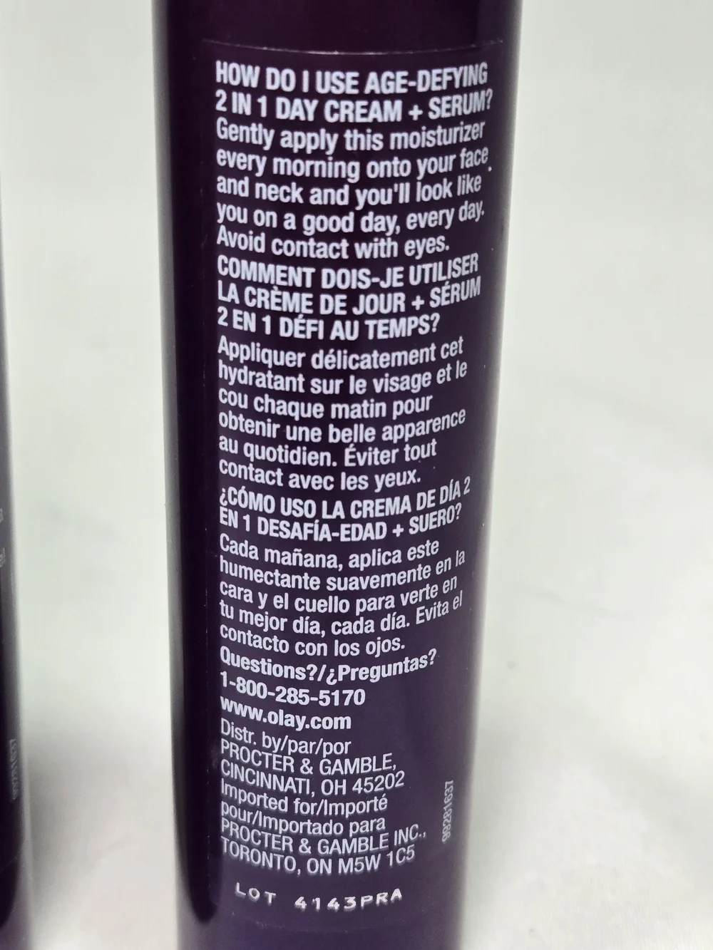 Olay Age Defying Anti-Wrinkle Day Cream + Face Serum 1.7oz Lot of 3 DISCONTINUED
